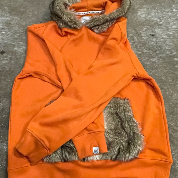 RS1NE Color Fur Hoodie Rare Mens M Orange - Picture 9 of 12